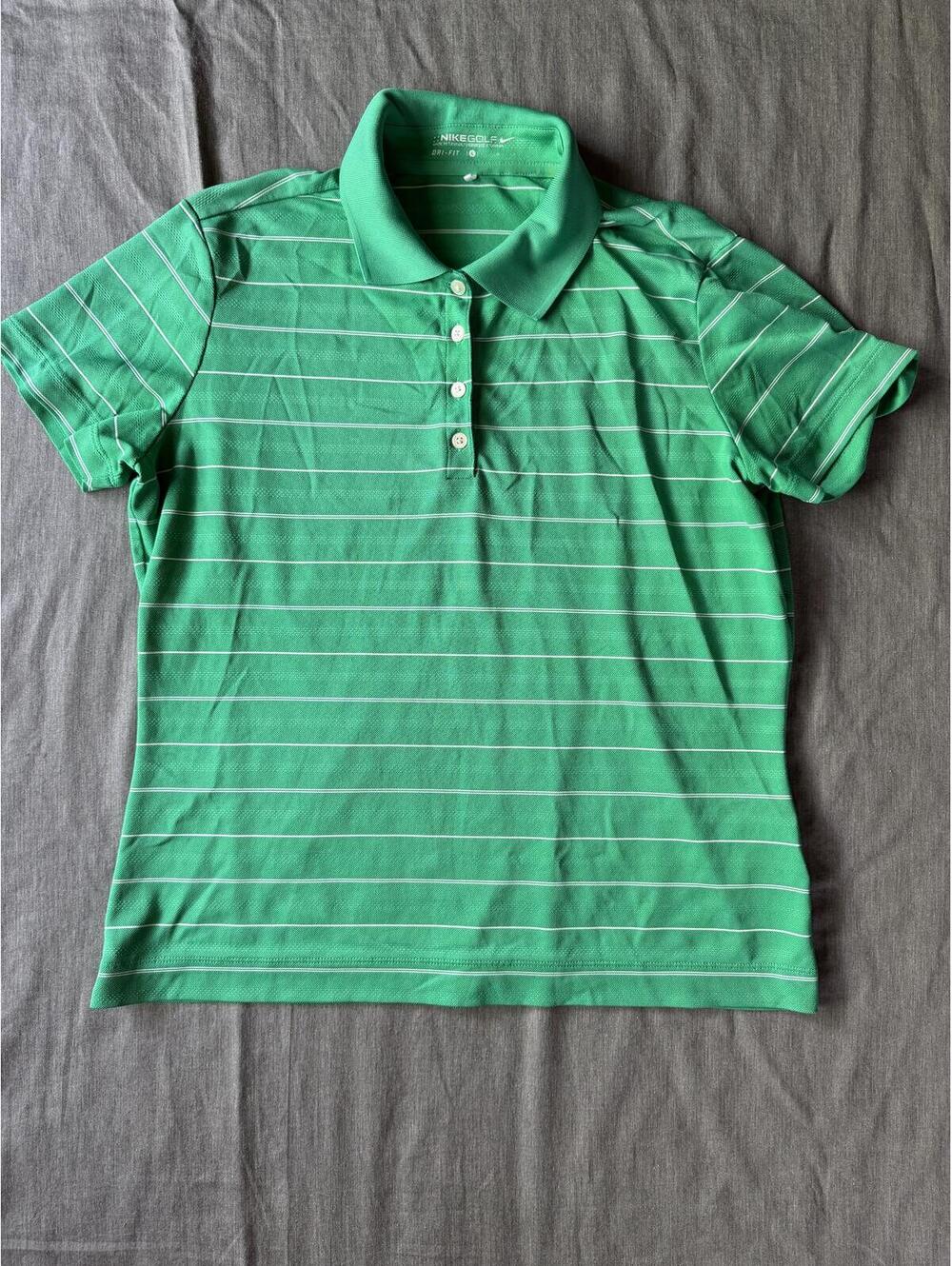Nike Golf Dri-FIT Women's Polo Size Large Green & White Buttons